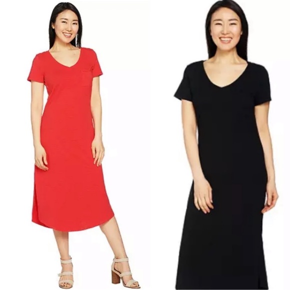 C. Wonder Dresses & Skirts - C. Wonder Slub Knit Midi T-Shirt Dress Set of 2 MP